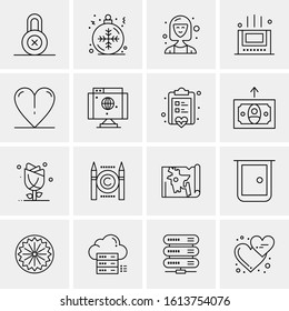 16 Business Universal Icons Vector. Creative Icon Illustration to use in web and Mobile Related project.