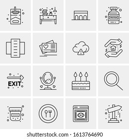 16 Business Universal Icons Vector. Creative Icon Illustration to use in web and Mobile Related project.