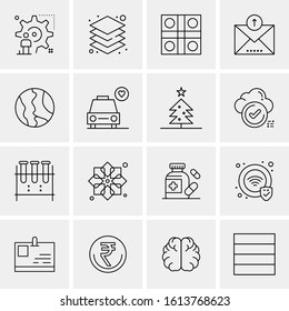 16 Business Universal Icons Vector. Creative Icon Illustration to use in web and Mobile Related project.