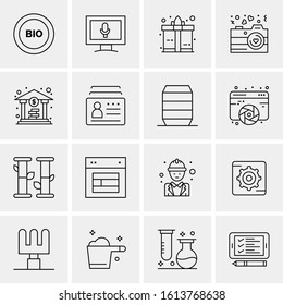 16 Business Universal Icons Vector. Creative Icon Illustration to use in web and Mobile Related project.