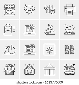 16 Business Universal Icons Vector. Creative Icon Illustration to use in web and Mobile Related project.
