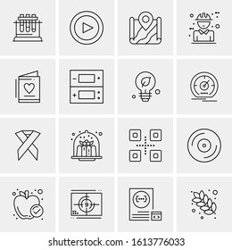 16 Business Universal Icons Vector. Creative Icon Illustration to use in web and Mobile Related project.