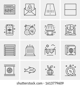 16 Business Universal Icons Vector. Creative Icon Illustration to use in web and Mobile Related project.