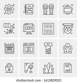 16 Business Universal Icons Vector. Creative Icon Illustration to use in web and Mobile Related project.