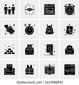 16 Business Universal Icons Vector. Creative Icon Illustration to use in web and Mobile Related project.