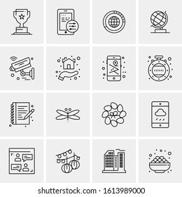 16 Business Universal Icons Vector. Creative Icon Illustration to use in web and Mobile Related project.