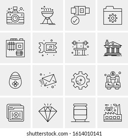 16 Business Universal Icons Vector. Creative Icon Illustration to use in web and Mobile Related project.