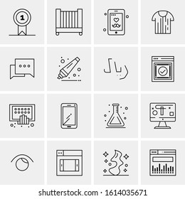 16 Business Universal Icons Vector. Creative Icon Illustration to use in web and Mobile Related project.