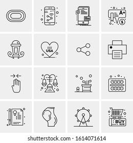 16 Business Universal Icons Vector. Creative Icon Illustration to use in web and Mobile Related project.