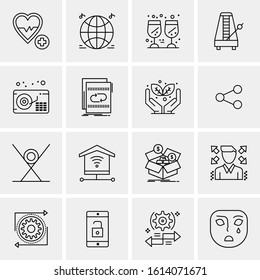 16 Business Universal Icons Vector. Creative Icon Illustration to use in web and Mobile Related project.