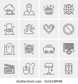 16 Business Universal Icons Vector. Creative Icon Illustration to use in web and Mobile Related project.
