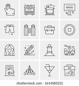 16 Business Universal Icons Vector. Creative Icon Illustration to use in web and Mobile Related project.