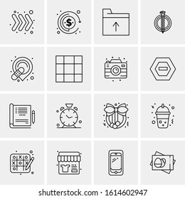 16 Business Universal Icons Vector. Creative Icon Illustration to use in web and Mobile Related project.