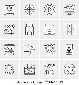 16 Business Universal Icons Vector. Creative Icon Illustration to use in web and Mobile Related project.