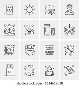 16 Business Universal Icons Vector. Creative Icon Illustration to use in web and Mobile Related project.