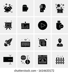 16 Business Universal Icons Vector. Creative Icon Illustration to use in web and Mobile Related project.