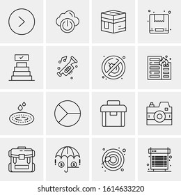 16 Business Universal Icons Vector. Creative Icon Illustration to use in web and Mobile Related project.