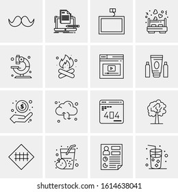 16 Business Universal Icons Vector. Creative Icon Illustration to use in web and Mobile Related project.