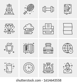 16 Business Universal Icons Vector. Creative Icon Illustration to use in web and Mobile Related project.