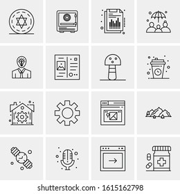 16 Business Universal Icons Vector. Creative Icon Illustration to use in web and Mobile Related project.