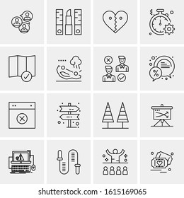 16 Business Universal Icons Vector. Creative Icon Illustration to use in web and Mobile Related project.