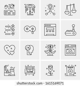 16 Business Universal Icons Vector. Creative Icon Illustration to use in web and Mobile Related project.