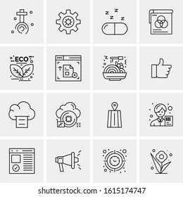 16 Business Universal Icons Vector. Creative Icon Illustration to use in web and Mobile Related project.
