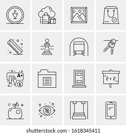 16 Business Universal Icons Vector. Creative Icon Illustration to use in web and Mobile Related project.