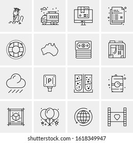 16 Business Universal Icons Vector. Creative Icon Illustration to use in web and Mobile Related project.
