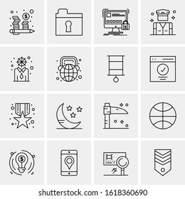 16 Business Universal Icons Vector. Creative Icon Illustration to use in web and Mobile Related project.