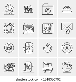 16 Business Universal Icons Vector. Creative Icon Illustration to use in web and Mobile Related project.
