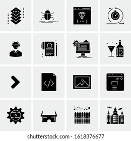 16 Business Universal Icons Vector. Creative Icon Illustration to use in web and Mobile Related project.
