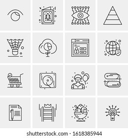 16 Business Universal Icons Vector. Creative Icon Illustration to use in web and Mobile Related project.