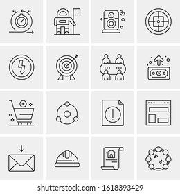 16 Business Universal Icons Vector. Creative Icon Illustration to use in web and Mobile Related project.
