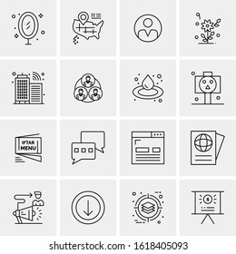 16 Business Universal Icons Vector. Creative Icon Illustration to use in web and Mobile Related project.