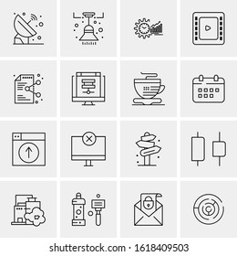 16 Business Universal Icons Vector. Creative Icon Illustration to use in web and Mobile Related project.