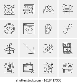 16 Business Universal Icons Vector. Creative Icon Illustration to use in web and Mobile Related project.