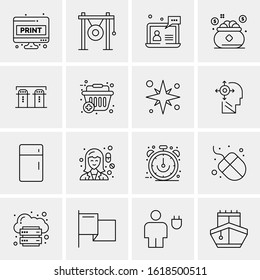 16 Business Universal Icons Vector. Creative Icon Illustration to use in web and Mobile Related project.