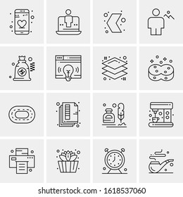 16 Business Universal Icons Vector. Creative Icon Illustration to use in web and Mobile Related project.