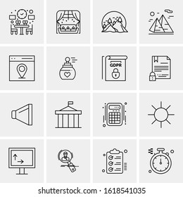 16 Business Universal Icons Vector. Creative Icon Illustration to use in web and Mobile Related project.