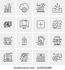 16 Business Universal Icons Vector. Creative Icon Illustration to use in web and Mobile Related project.