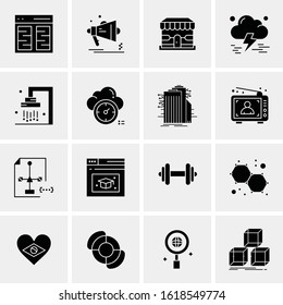 16 Business Universal Icons Vector. Creative Icon Illustration to use in web and Mobile Related project.