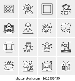 16 Business Universal Icons Vector. Creative Icon Illustration to use in web and Mobile Related project.