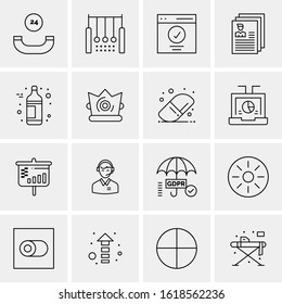 16 Business Universal Icons Vector. Creative Icon Illustration to use in web and Mobile Related project.