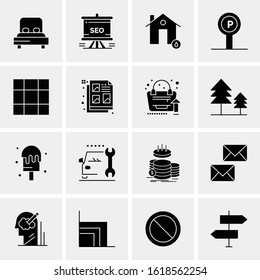 16 Business Universal Icons Vector. Creative Icon Illustration to use in web and Mobile Related project.