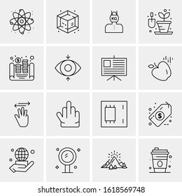 16 Business Universal Icons Vector. Creative Icon Illustration to use in web and Mobile Related project.
