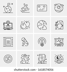 16 Business Universal Icons Vector. Creative Icon Illustration to use in web and Mobile Related project.