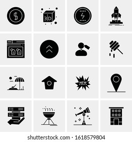 16 Business Universal Icons Vector. Creative Icon Illustration to use in web and Mobile Related project.
