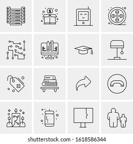16 Business Universal Icons Vector. Creative Icon Illustration to use in web and Mobile Related project.