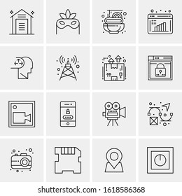 16 Business Universal Icons Vector. Creative Icon Illustration to use in web and Mobile Related project.